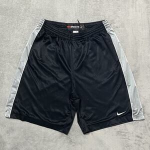 Nike Shorts Mens XL Black Swoosh Fit Athletic Mesh Basketball Pants